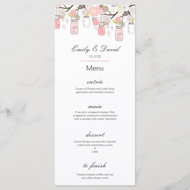 Editable Menu, Wedding Menu, Baby Shower, Bridal   Menu (Front)