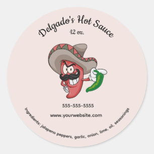 Editable Mexican Hot Sauce Label