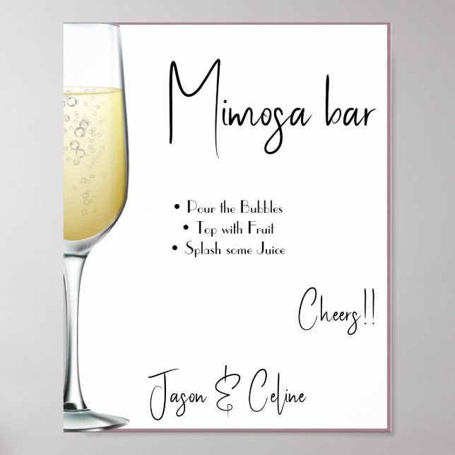 Editable Mimosa Bar Sign Printable (Front)