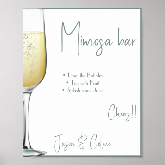 Editable Mimosa Bar Sign Printable (Front)