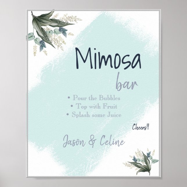 Editable Mimosa Bar Sign Printable (Front)