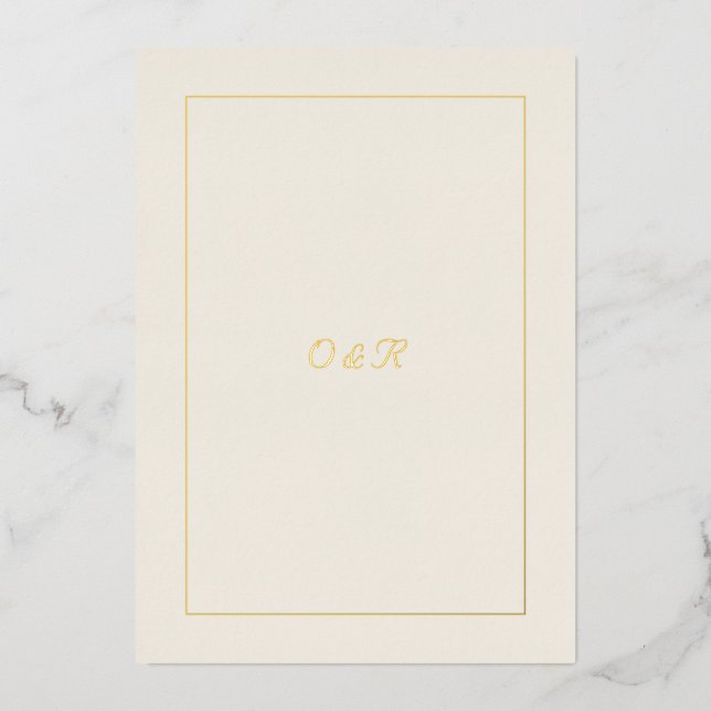 Editable Minimal QR Code Invitation with Gold Init (Front)