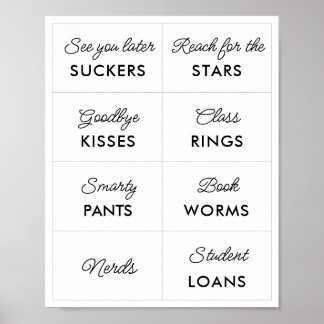 Editable Minimalist 2 Graduation Candy Bar Signs
