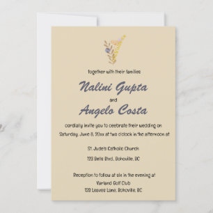 Editable Minimalist Boho Leaves Invitation