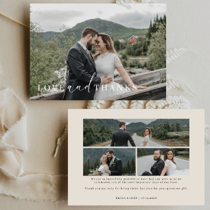 Editable Minimalist Photo Collage Thank You Card