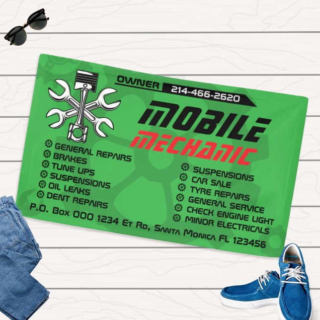 Editable Mobile Mechanic Auto Repair Custom Banner (Creator Uploaded)