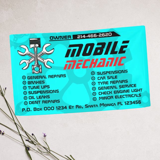 Editable Mobile Mechanic Auto Repair Custom Banner (Creator Uploaded)