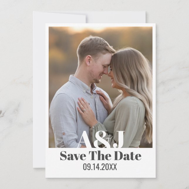 Editable Modern Bold Save the Date w/ Large Photo (Front)
