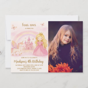 Editable Modern Girl Birthday Card with photo