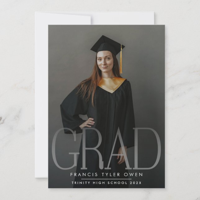 Editable Modern High School Photo Graduation Announcement (Front)