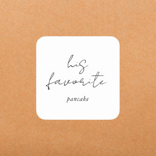 Editable Modern His Favourite Script Wedding Favou Square Sticker