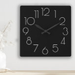 Editable Modern Minimalist Black and White Clock<br><div class="desc">Add your own text ( or leave it the way it is ) to this modern minimalist black and white wall clock.  Background colour is completely customisable using Zazzle's design tool.</div>