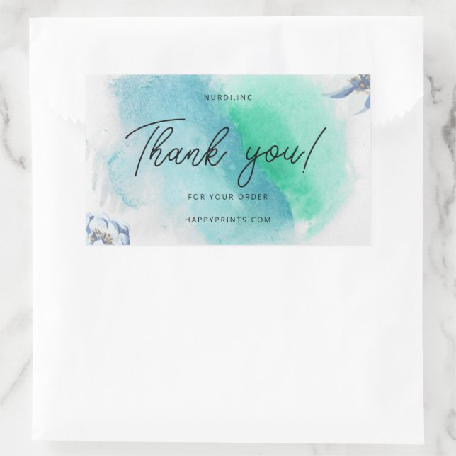 Editable Modern Minimalist Business Purchas  Rectangular Sticker (Bag)