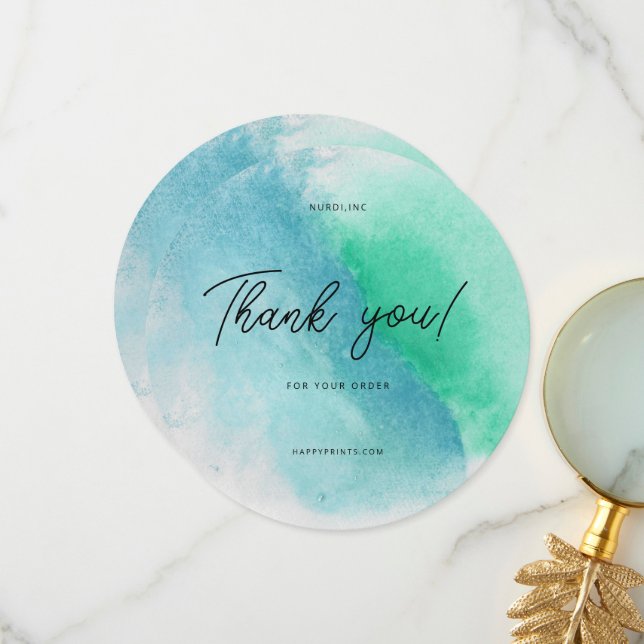 Editable Modern Minimalist Business Purchas  Thank You Card (Front/Back In Situ)