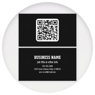 Editable Modern QR code   Black White or Any Colou Business Card