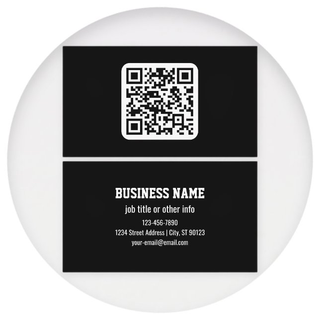 Editable Modern QR code | Black White or Any Colou Business Card (Creator Uploaded)