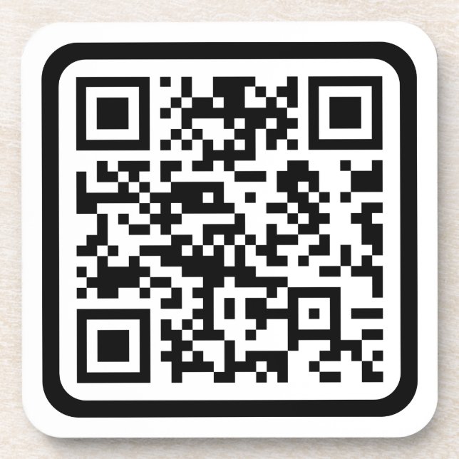 Editable Modern QR code | Black White or Any Colou Coaster (Front)
