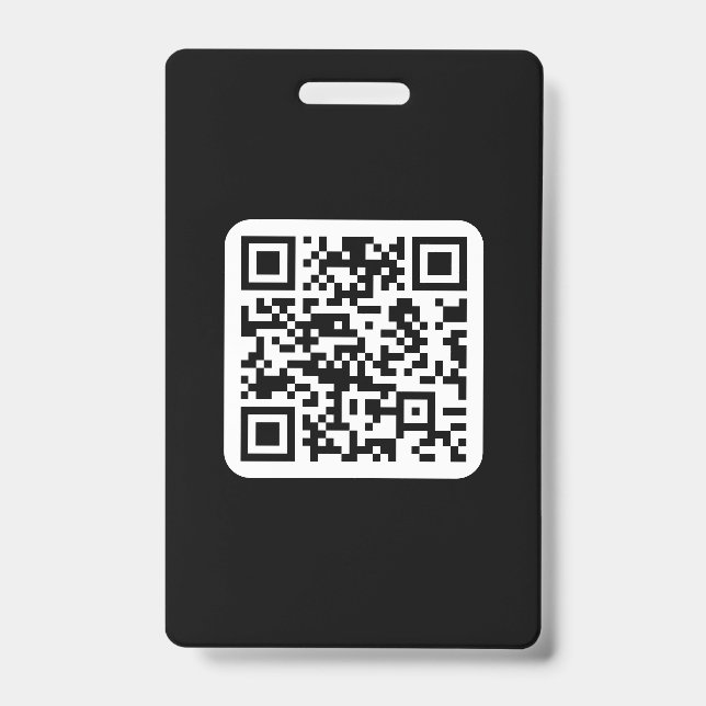 Editable Modern QR code | Black White or Any Colou ID Badge (Front)