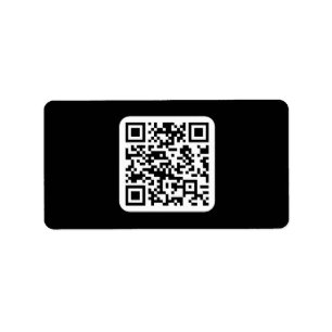 Editable Modern QR code Black White or Any Colou Label