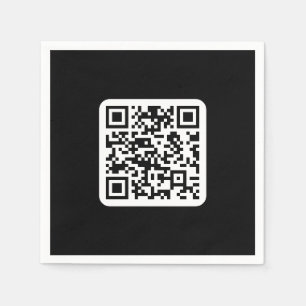 Editable Modern QR code Black White or Any Colou Napkin
