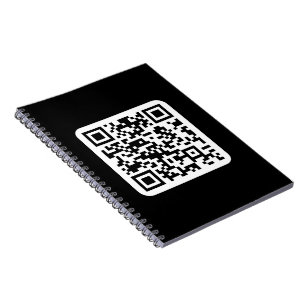 Editable Modern QR code Black White or Any Colou Notebook