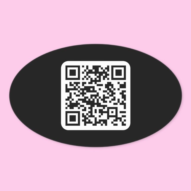 Editable Modern QR code | Black White or Any Colou Oval Sticker (Creator Uploaded)