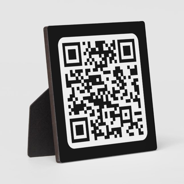 Editable Modern QR code | Black White or Any Colou Plaque (Front)