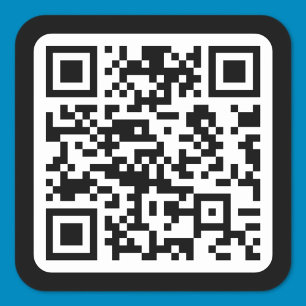 Editable Modern QR code   Black White or Any Colou Square Sticker