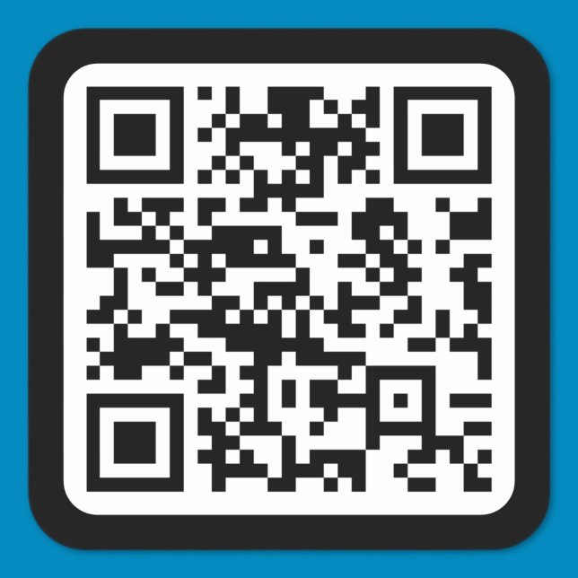 Editable Modern QR code | Black White or Any Colou Square Sticker (Creator Uploaded)
