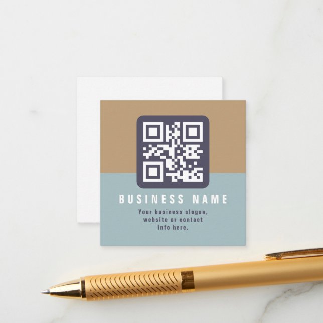 Editable Modern QR code Template | Muted Colours (Front/Back In Situ)
