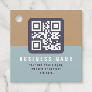 Editable Modern QR code Template   Muted Colours Favour Tags