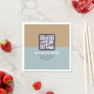 Editable Modern QR code Template Muted Colours Napkin