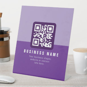 Editable Modern QR code Template Purples Pedestal Sign