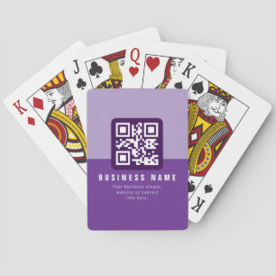 Editable Modern QR code Template   Purples Playing Cards