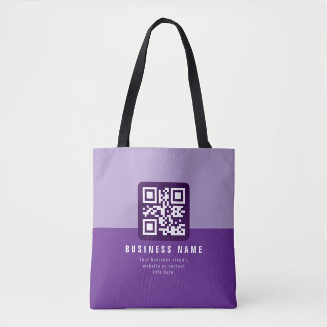 Editable Modern QR code Template | Purples Tote Bag (Front)