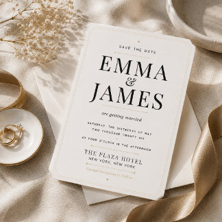 Editable Modern Serif Luxury Save The Date Invitation