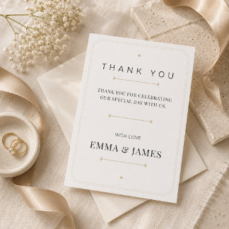 Editable Modern Serif Luxury Thank You Card