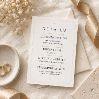 Editable Modern Serif Luxury Wedding Details Card