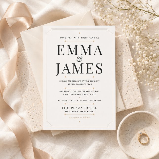 Editable Modern Serif Luxury Wedding Invitation (Modern Serif Luxury Wedding Invitation with elegant editorial styling.)