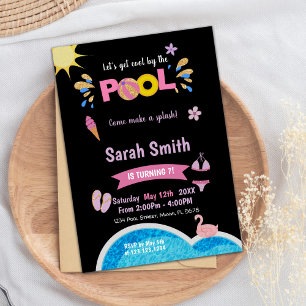 Editable Modern Summer Swim Party Invite