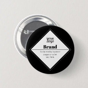 Editable Modern Text Design & Your Logo 6 Cm Round Badge