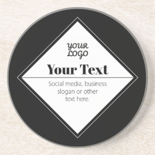 Editable Modern Text Design & Your Logo Coaster