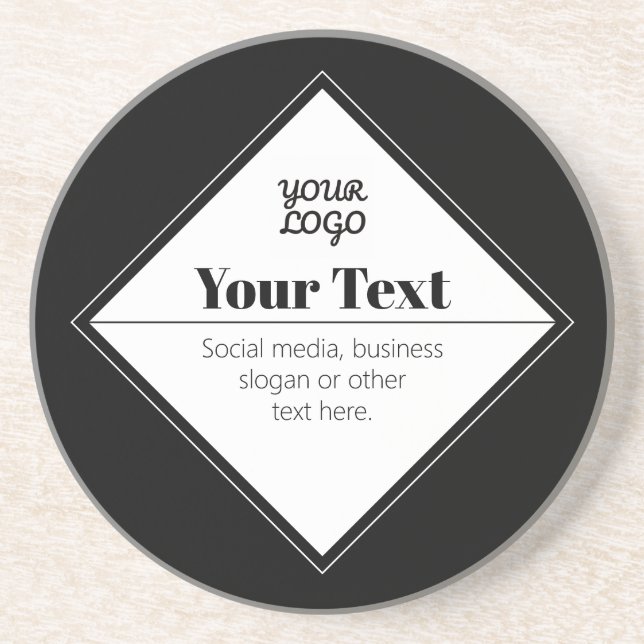 Editable Modern Text Design & Your Logo Coaster (Front)