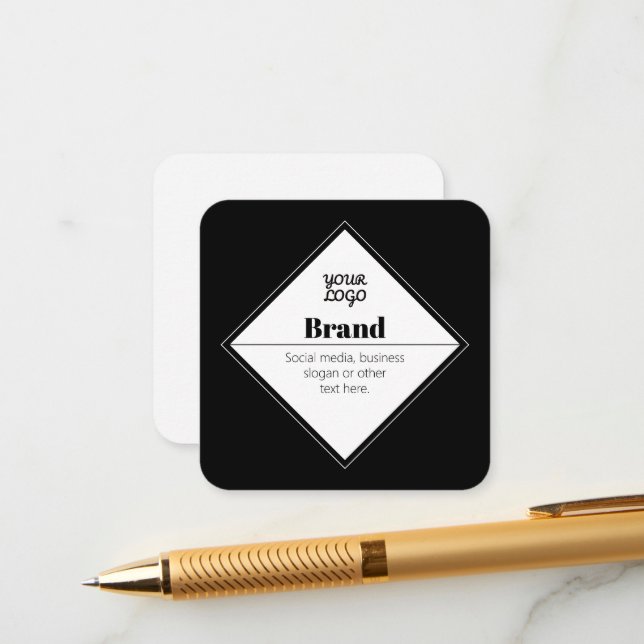 Editable Modern Text Design & Your Logo Enclosure Card (Front/Back In Situ)