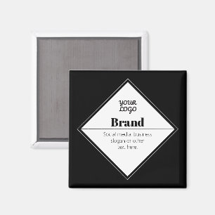 Editable Modern Text Design & Your Logo Magnet