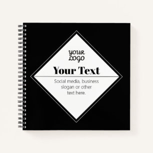 Editable Modern Text Design & Your Logo Notebook