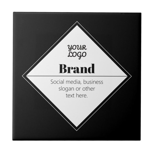 Editable Modern Text Design & Your Logo Tile (Front)