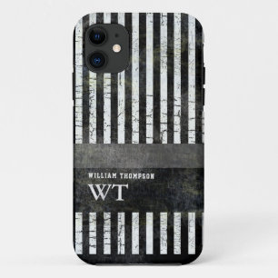 editable modern white stripes on black Case-Mate iPhone case