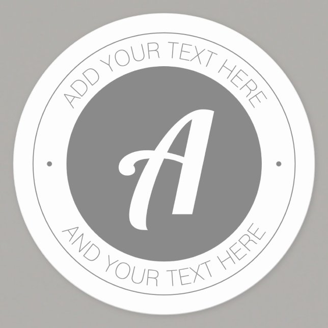 Editable Monogram or add Your Own Logo Classic Round Sticker (Creator Uploaded)
