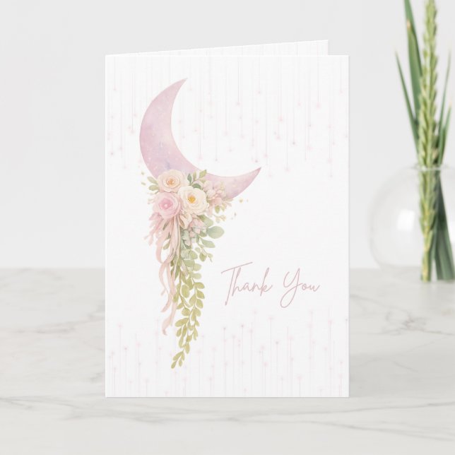 Editable Moon & Stars Thank You Card (Front)